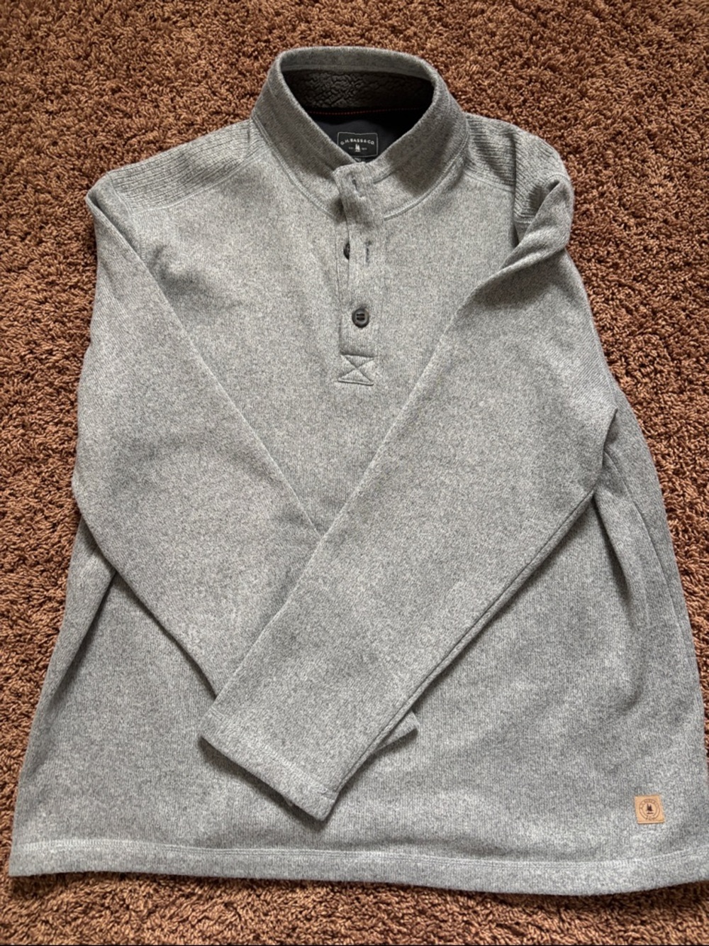 G.H. Bass & Co. Heather Gray Quarter-Snap Pullover